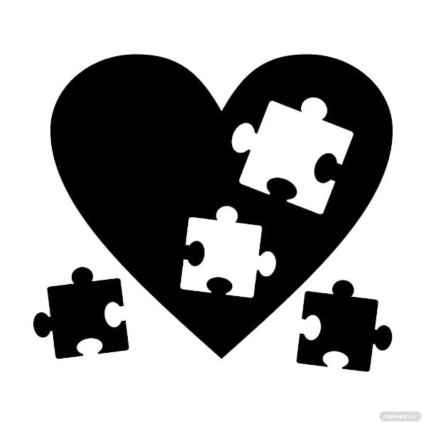 free heart puzzle silhouette