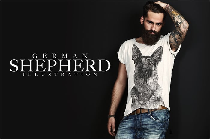 german shepherd t shirt template