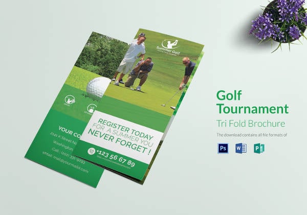 golf tournament tri fold brochure template