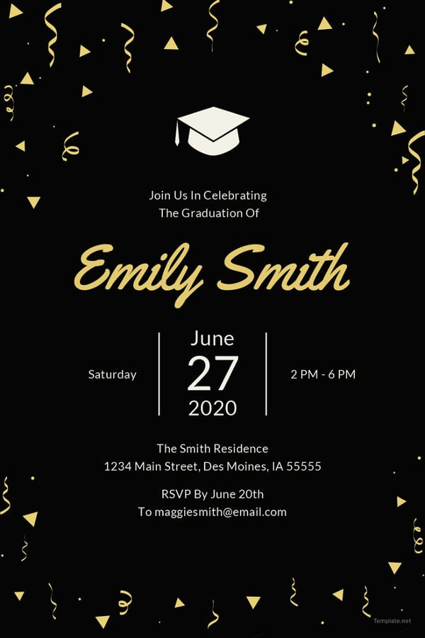 Free Editable Graduation Invitation Template