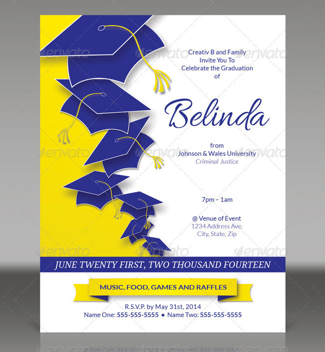 Graduation Invitation Card Design Template