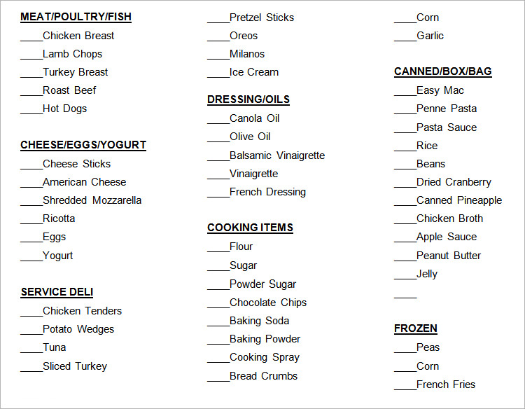 Shopping List Template - 6+ Free PDF, Word Documents Download | Free ...