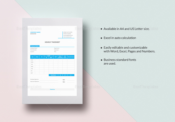 hourly timesheet template