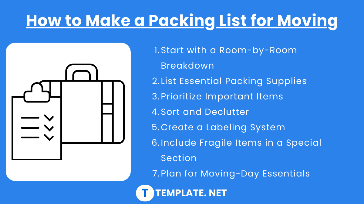 how to make a packing list for moving