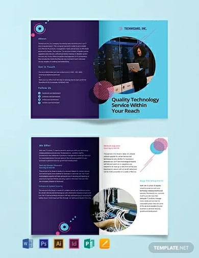 it-company-bi-fold-brochure-template
