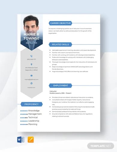 instructor-resume-template