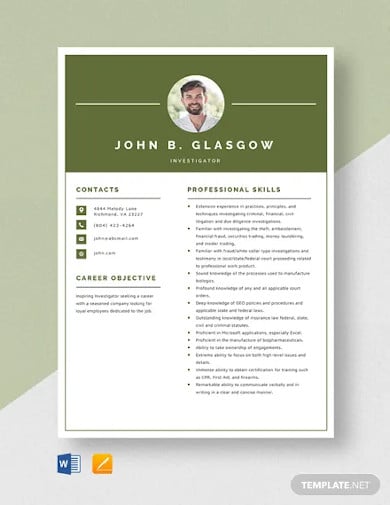 investigator-resume-template