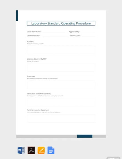 laboratory standard operating procedure template
