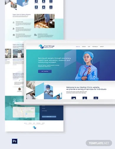 medical clinic psd landing page template