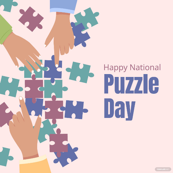 national puzzle day celebration vector