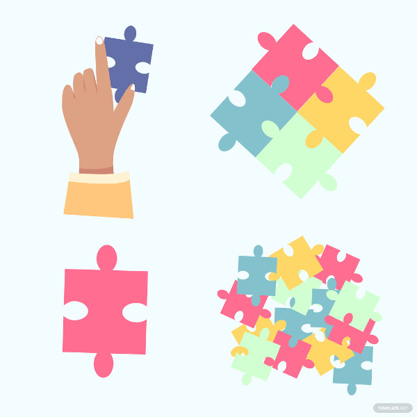 national puzzle day clipart vector