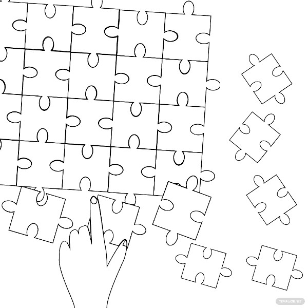 national puzzle day drawing vector