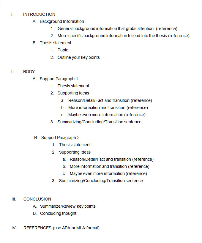 example outline for analytical essay