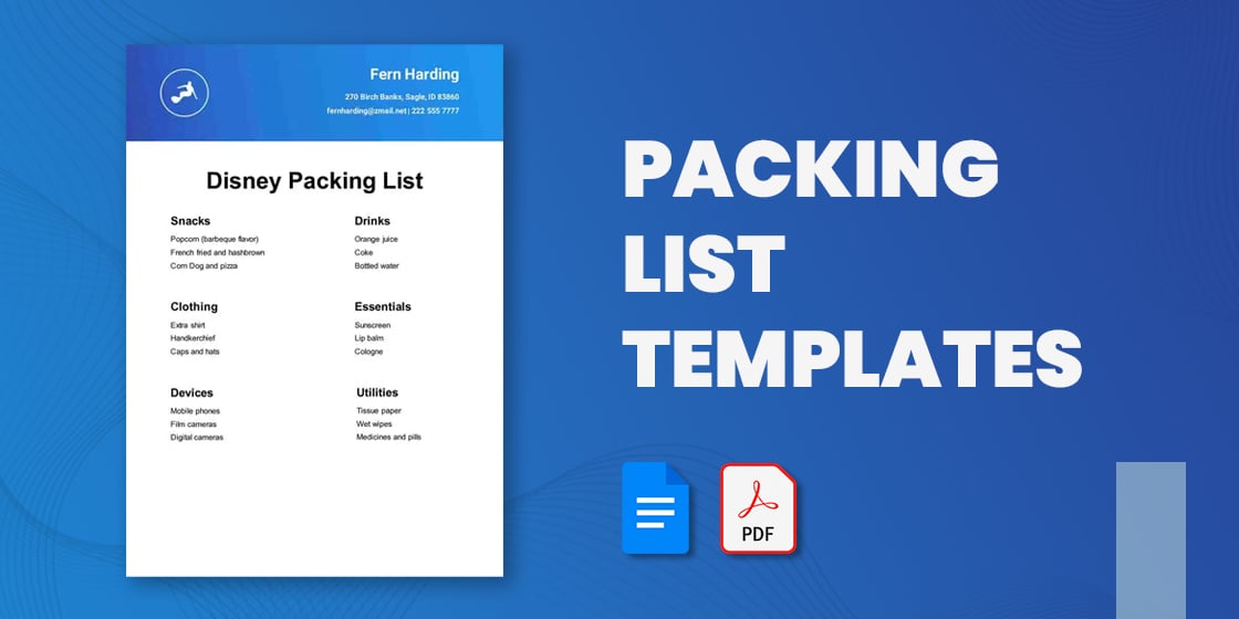 Gensidig Tøm skraldespanden med undtagelse af 43+ Packing List Templates - PDF, DOC, Excel