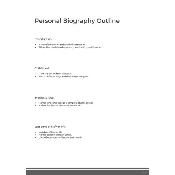 24+ Autobiography Outline Templates & Samples - DOC, PDF