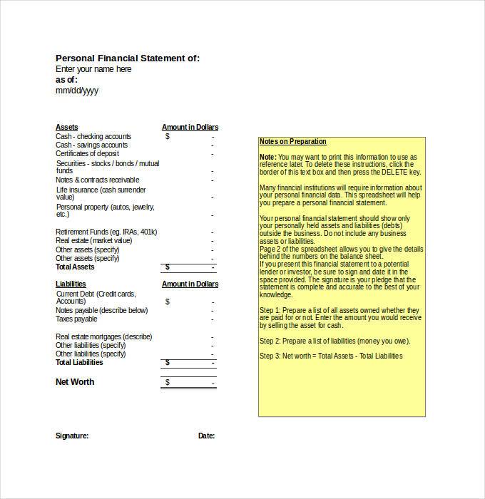 financial statement templates for microsoft excel