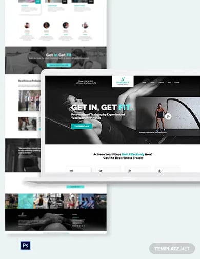 personal trainer psd landing page template