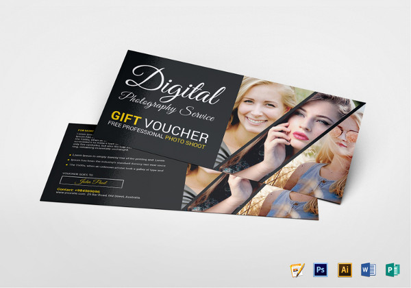 photo session gift voucher design template