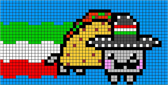 Nyan Cat Pixel Art Template