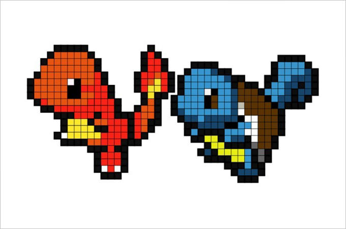 squirtle pixel art templates