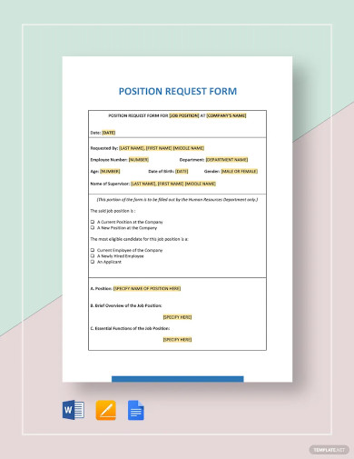position request form template