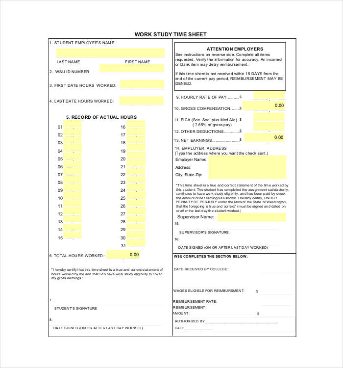 time sheet template Excel