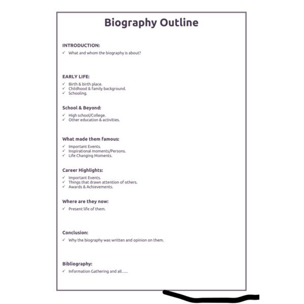 24  Autobiography Outline Templates Samples DOC PDF
