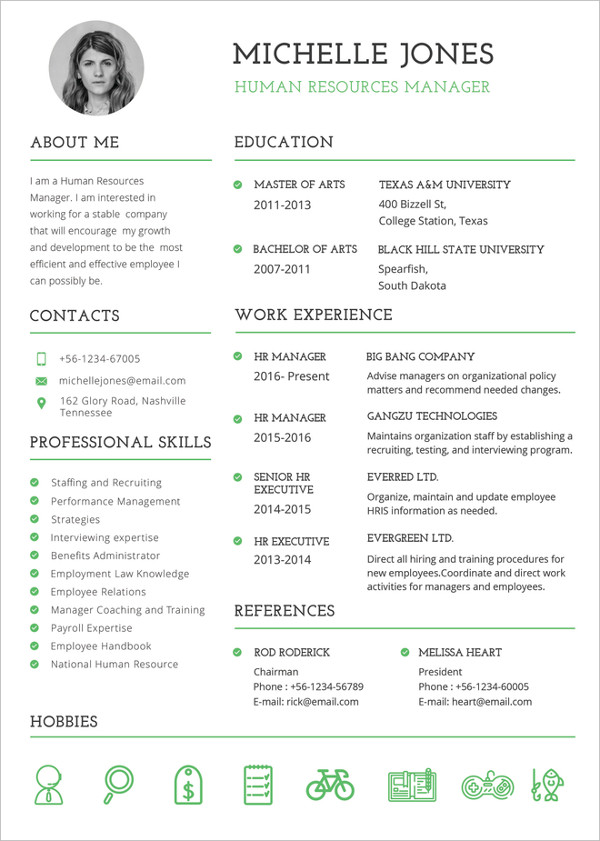 free professional resume templates no pay