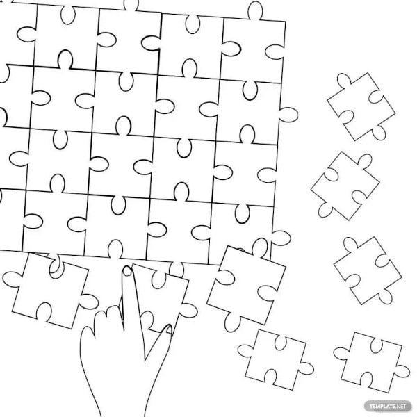 puzzle pieces drawing template