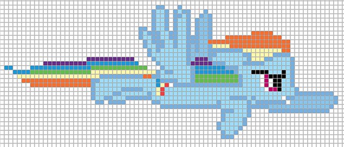 rainbow dash pixel art template