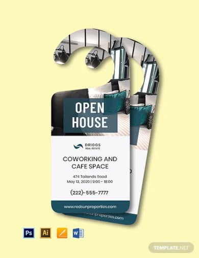 real estate open house door hanger template