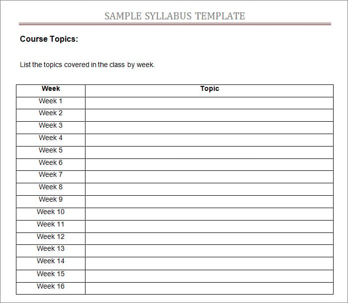 sample syllabus template