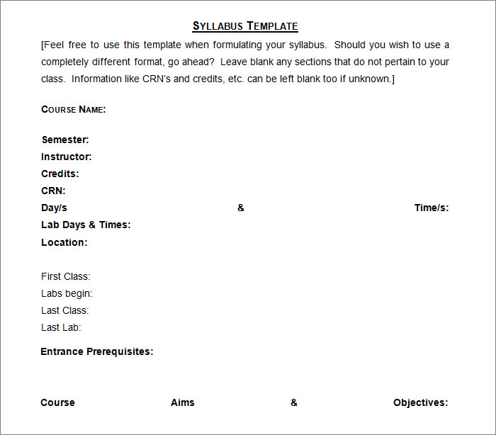 Google Syllabus Template Master Template