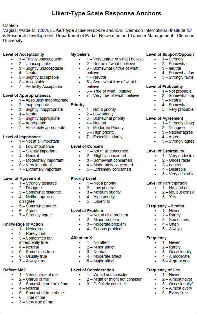 3 Likert Scale Templates - Free Sample, Example, Format 