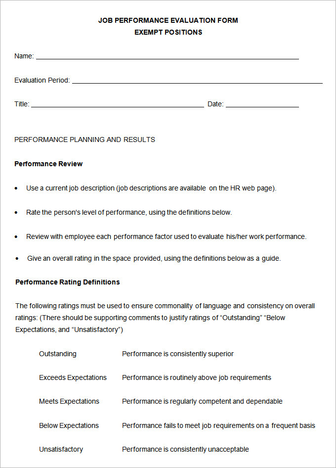 9  Sample Performance Review Templates PDF DOC Free Premium