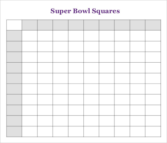 Super Bowl Squares Template Free & Premium Templates