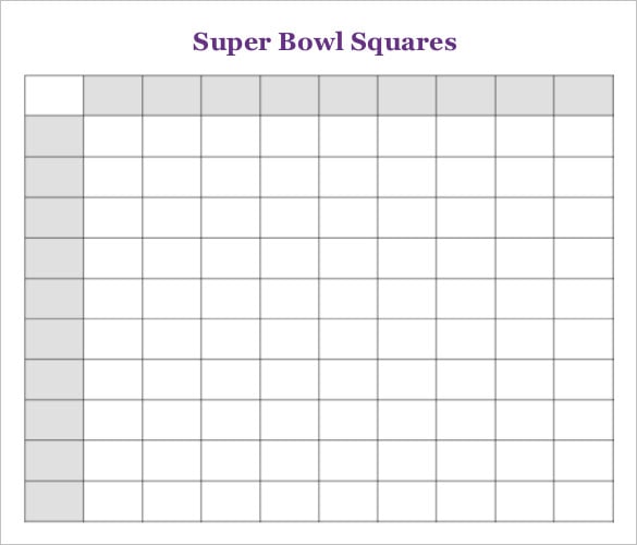 Super Bowl Squares Templates