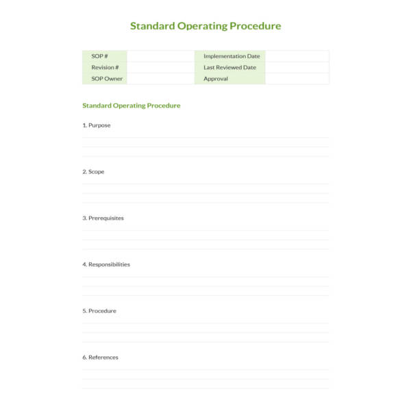 43+ Standard Operating Procedure Templates - PDF, DOC