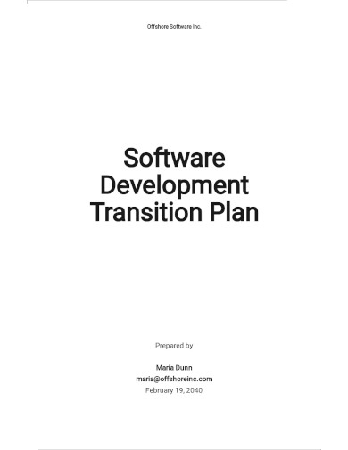 software development transition plan template
