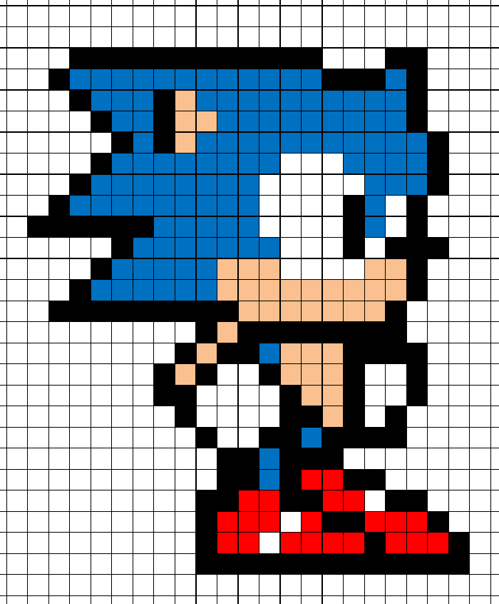 sonic minecraft pixel art template