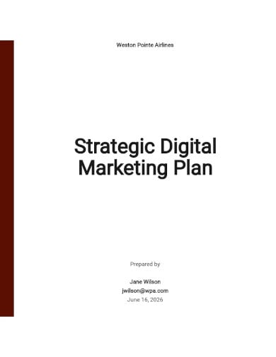 strategic digital marketing plan template