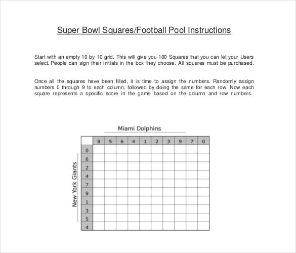 super bowl squares example