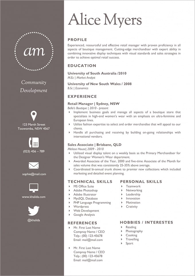 flat resume template  u2013 31  free samples  examples  format download