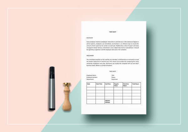 time sheet word template
