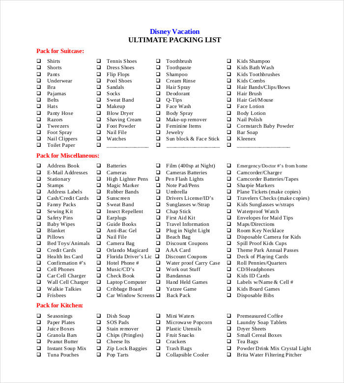 25 packing list templates pdf doc excel free premium templates