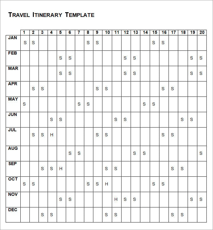 vacation schedule template image