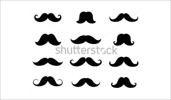 vector set of hipster mustache