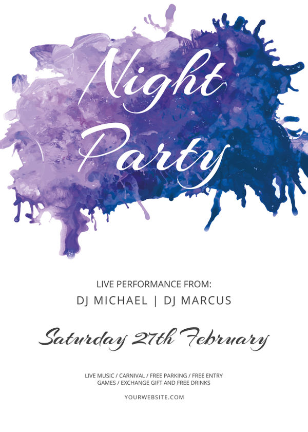 watercolor-party-flyer-template