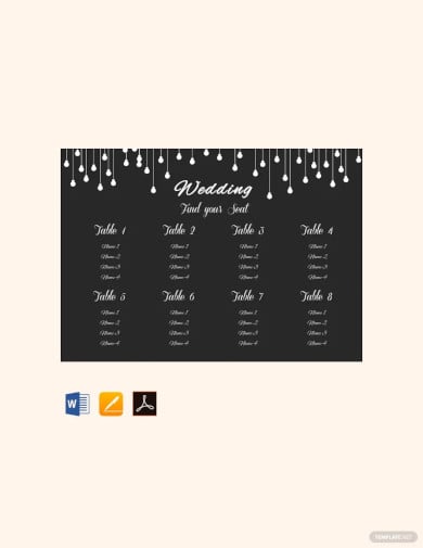 wedding table seating chart template