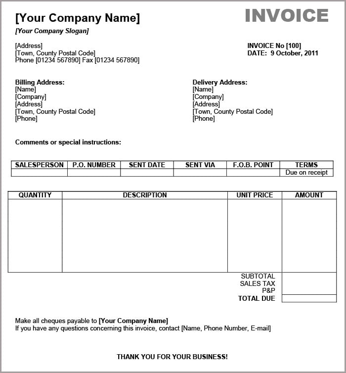 Invoice Format Template 53+ Free Word, PDF Documents Download Free